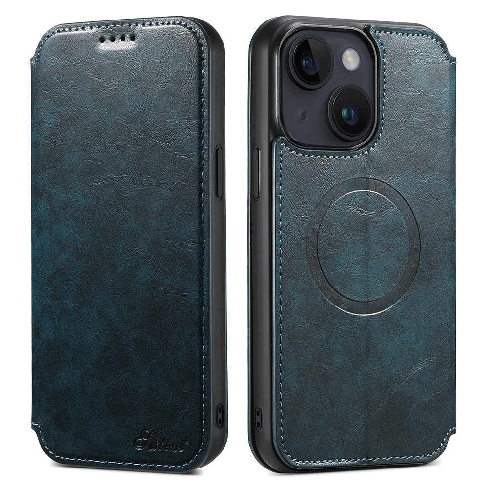 SUTENI J05 til iPhone 13 6,1 tommer Støvtæt telefontaske Stand Wallet Lædercover Kompatibel med MagSafe SUTENI J05 til iPhone 13 6,1 tommer Støvtæt telefontaske Stand Wallet Lædercover Kompatibel med MagSafe